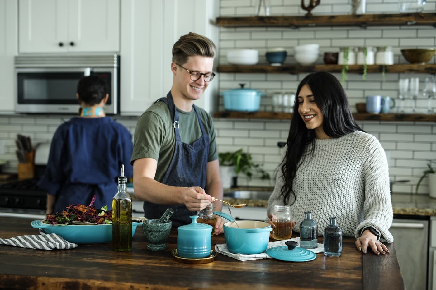 Two service business owners working together